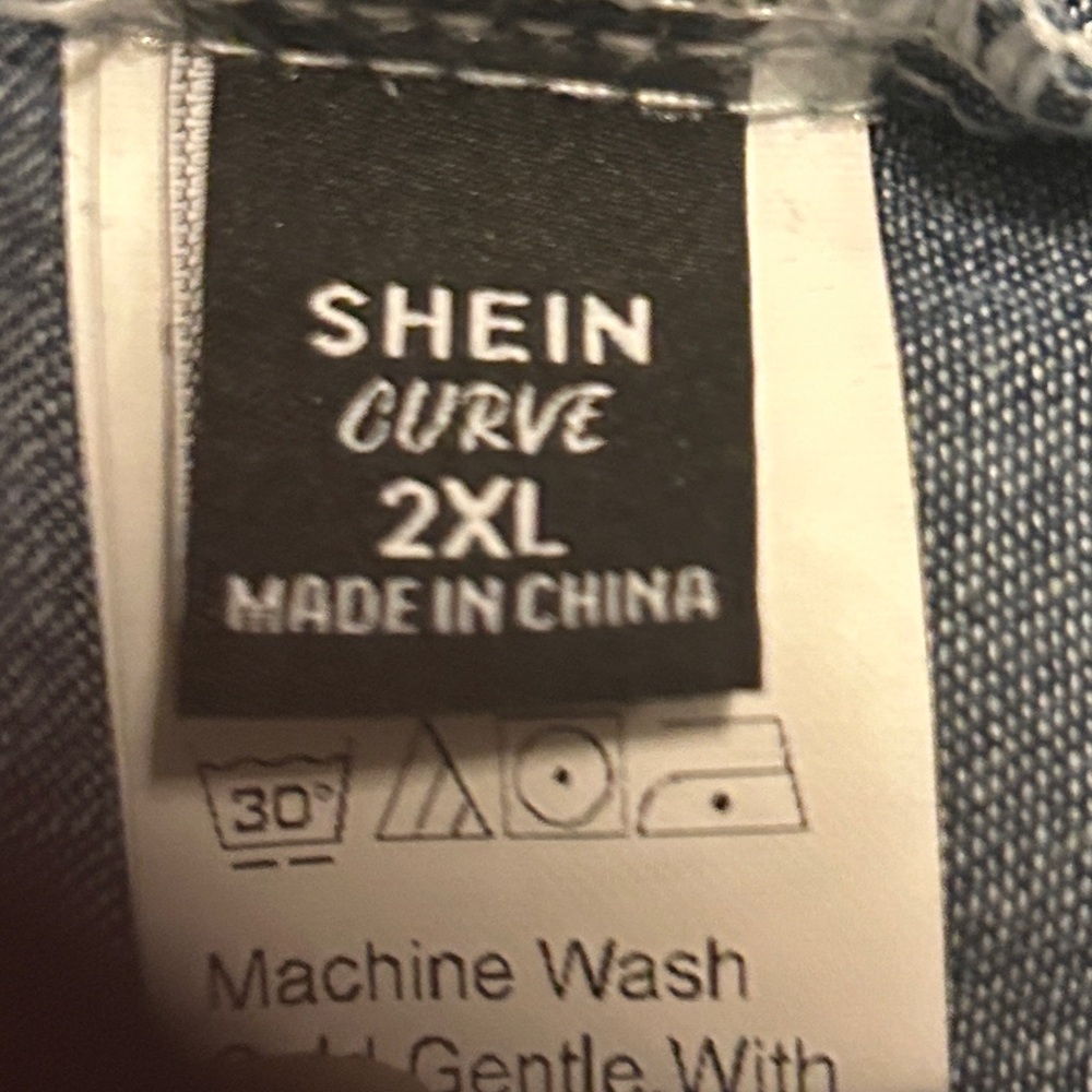Shein Denim Color-Block Shirt Dress Sz 2XL NWOT Streetwear - Picture 15 of 16